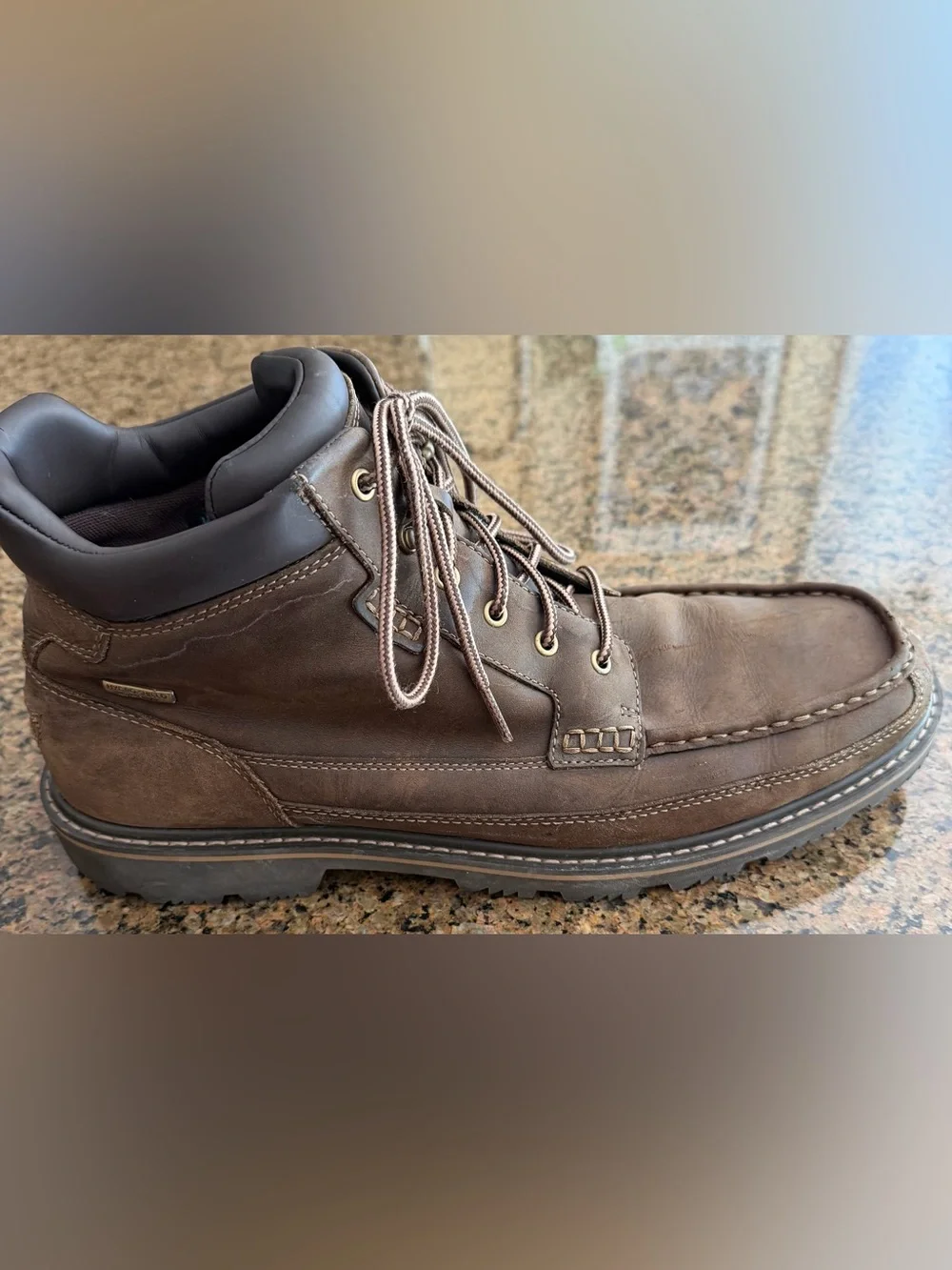 Rockport Rugged & Waterproof Men's Brown Leather Lace-Up Casual Boots